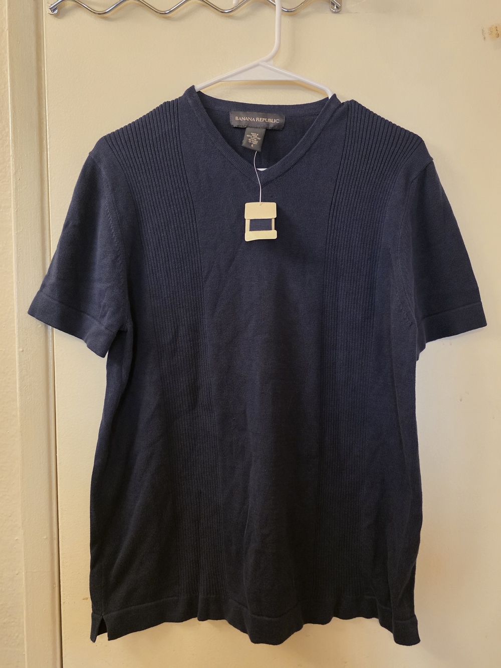 Banana Republic Men’s Navy Crewneck Short-Sleeve Knit